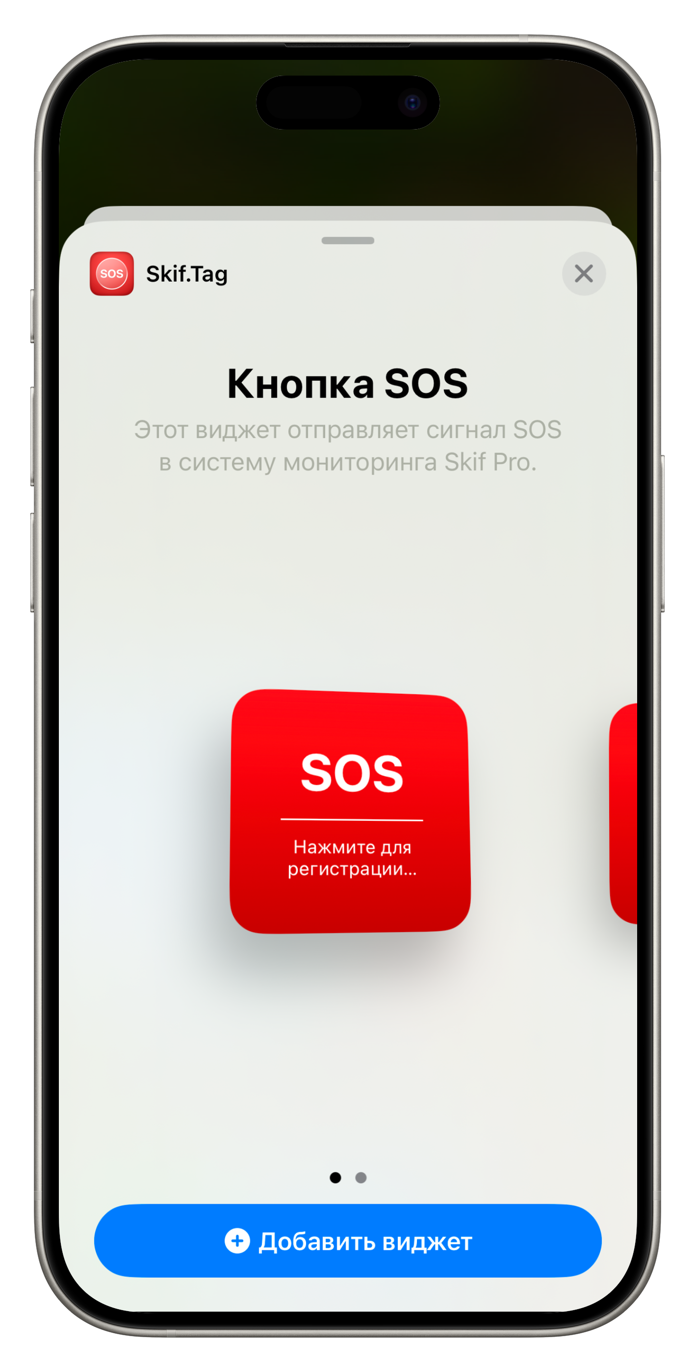 Виджет SKIF.TAG на главном экране